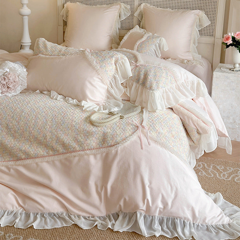 Soft sweet pea frill bedding set ( Fall / Winter )