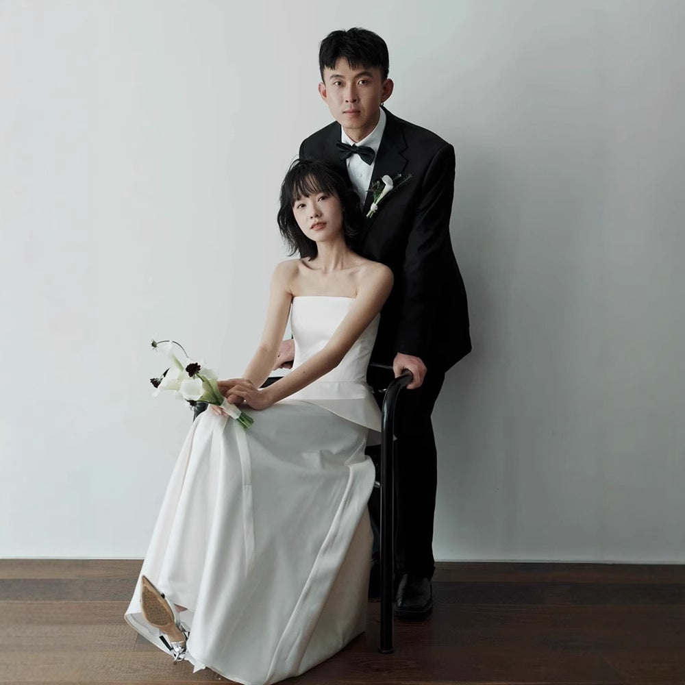 Peplum Tube Top Long Dress