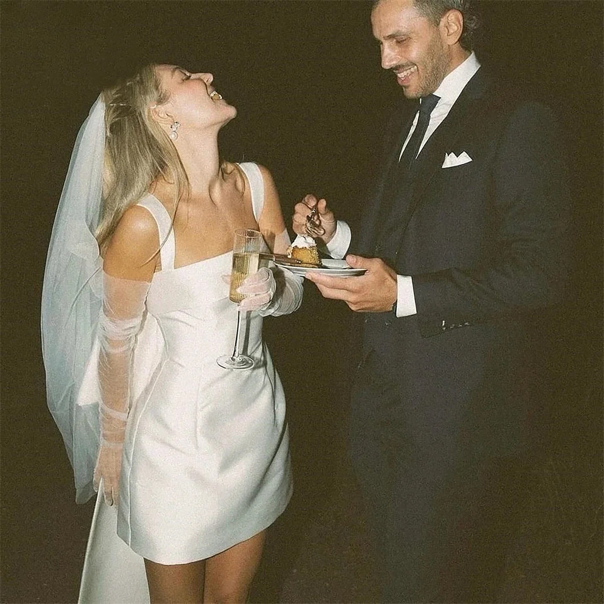 Modern Bride Bow Back Ribbon Mini Dress