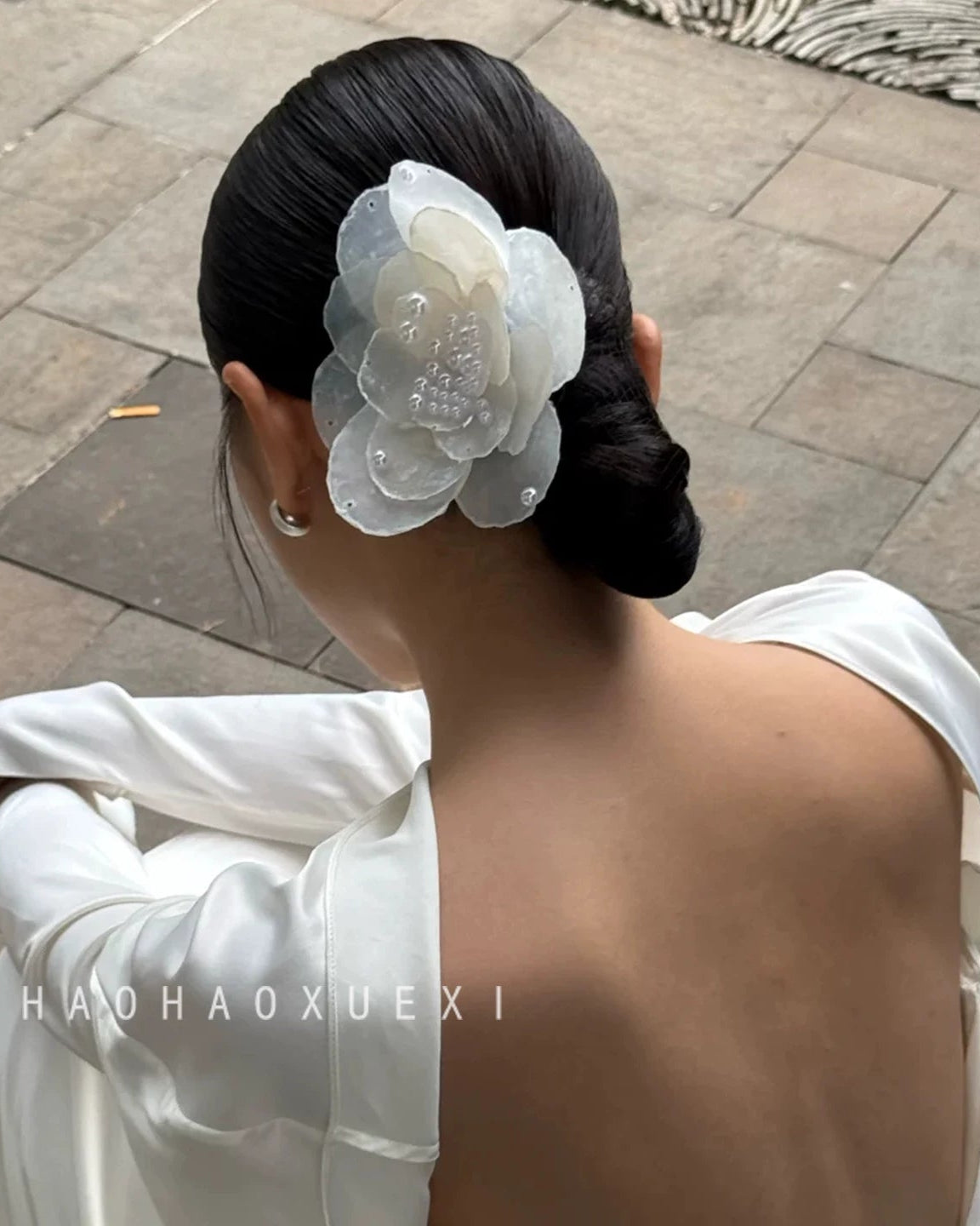 French style shell camellia hair accessory
