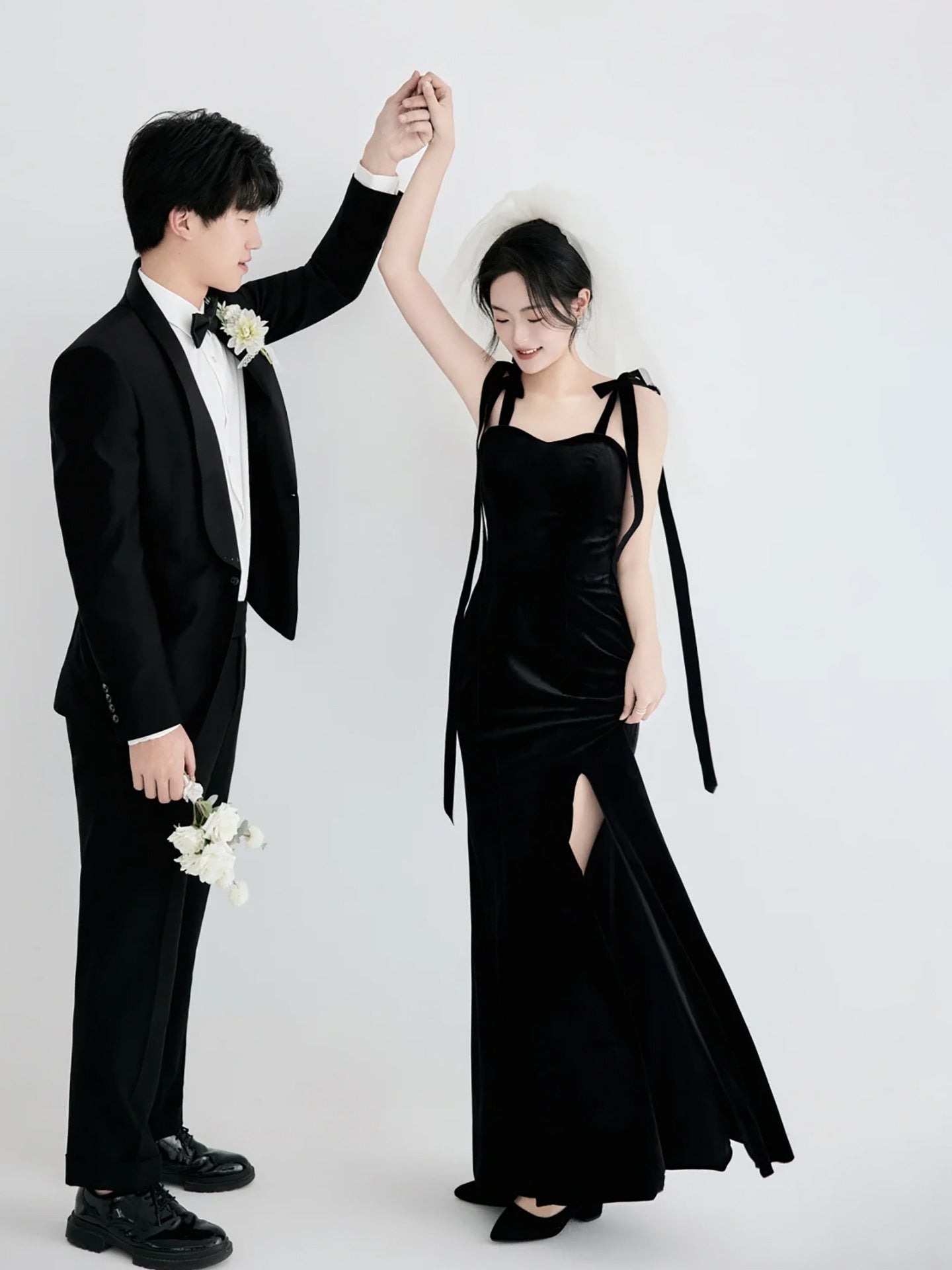 Long Ribbon Shoulder Maxi Dress