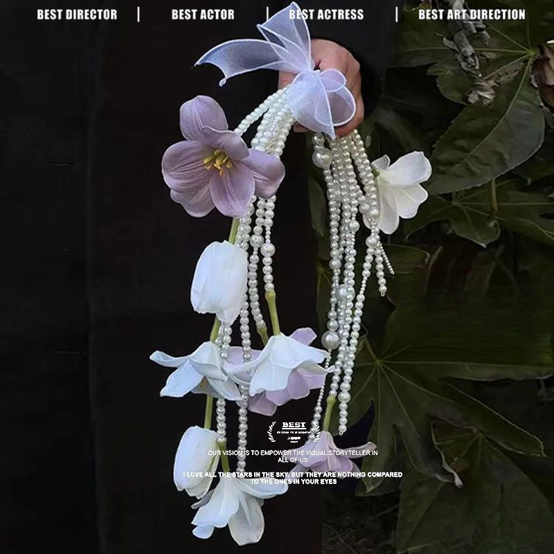 Atmosphere high-end pearl calla lily handmade DIY material package bridal wedding bouquet photo gift