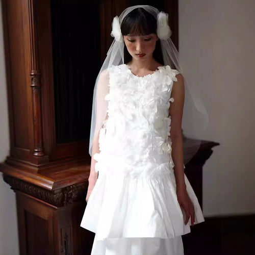 3D Floral Appliqué Peplum Dress