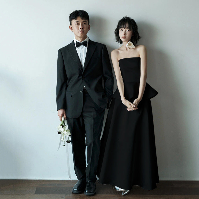 Peplum Tube Top Long Dress