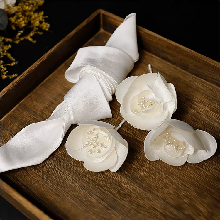 Satin flower headband