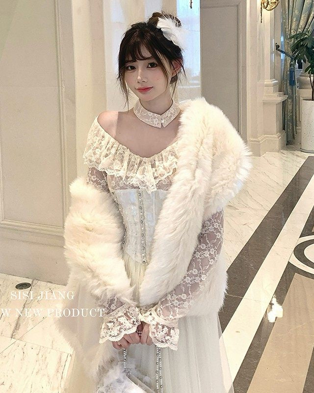 Moonlit Lace Corset Tulle Dress