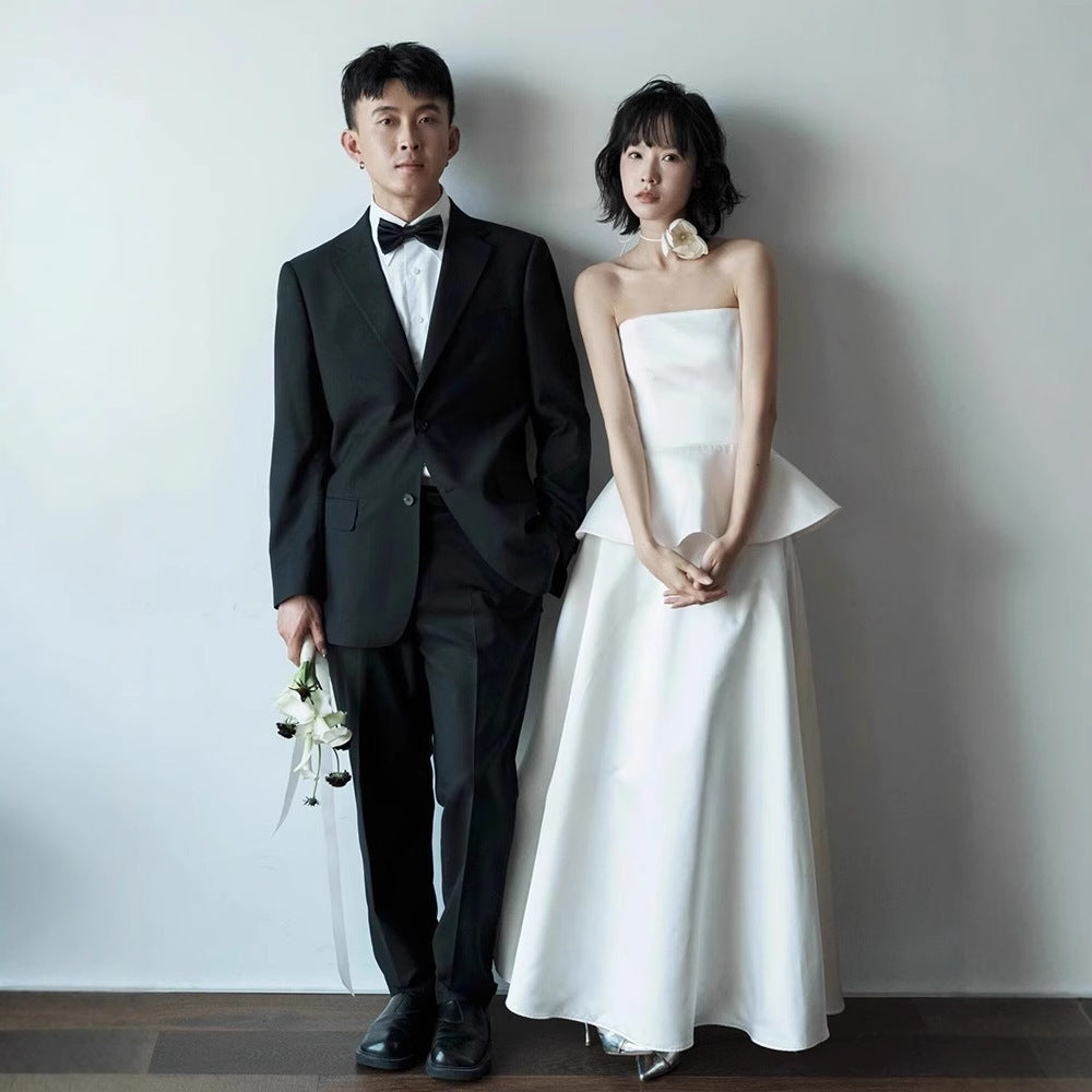 Peplum Tube Top Long Dress