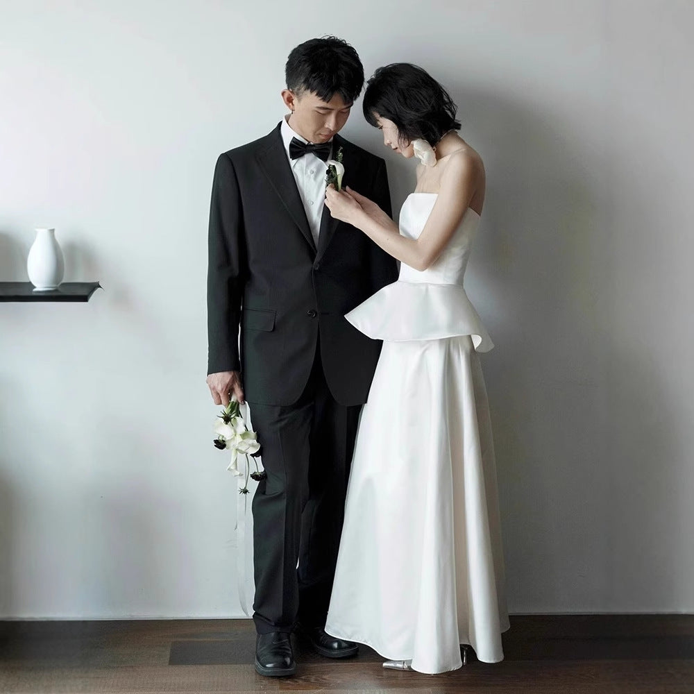 Peplum Tube Top Long Dress