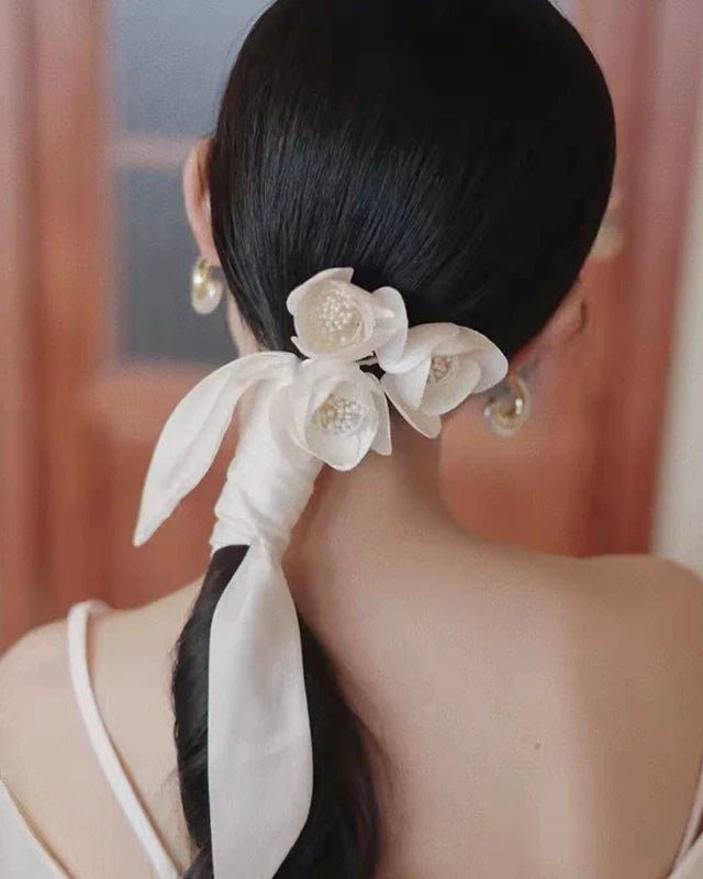 Satin flower headband