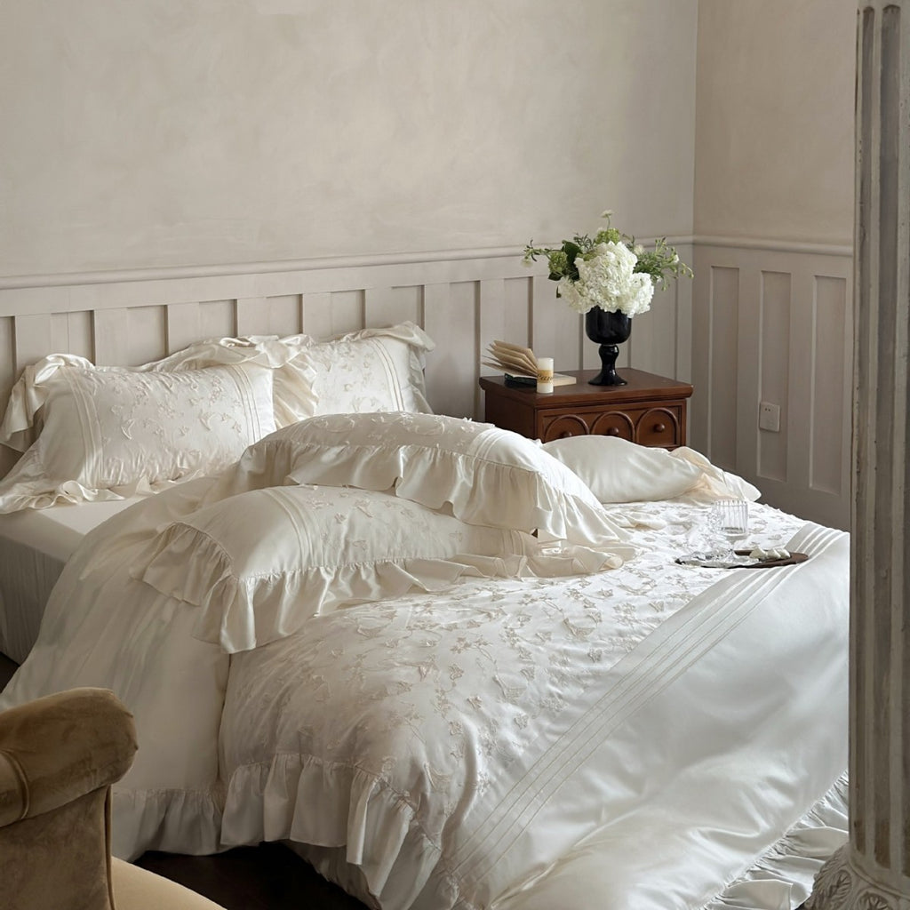 Pure Lily of the Valley Embroidery Bedding set