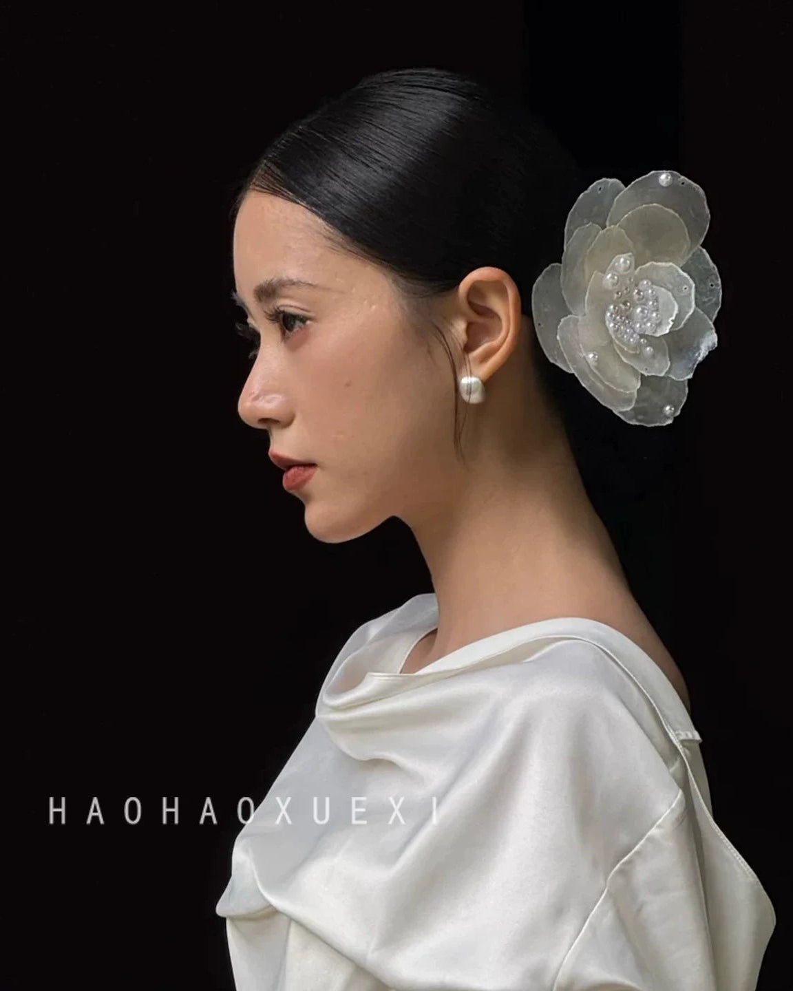 French style shell camellia hair accessory