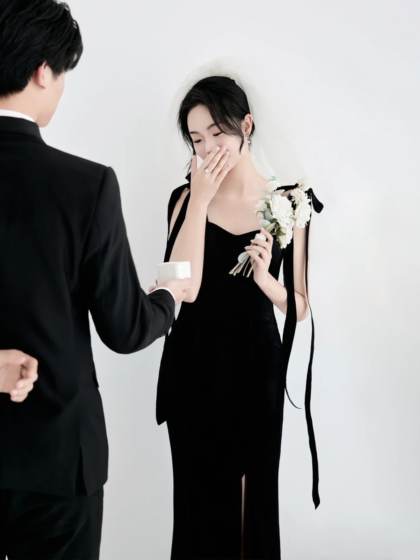 Long Ribbon Shoulder Maxi Dress