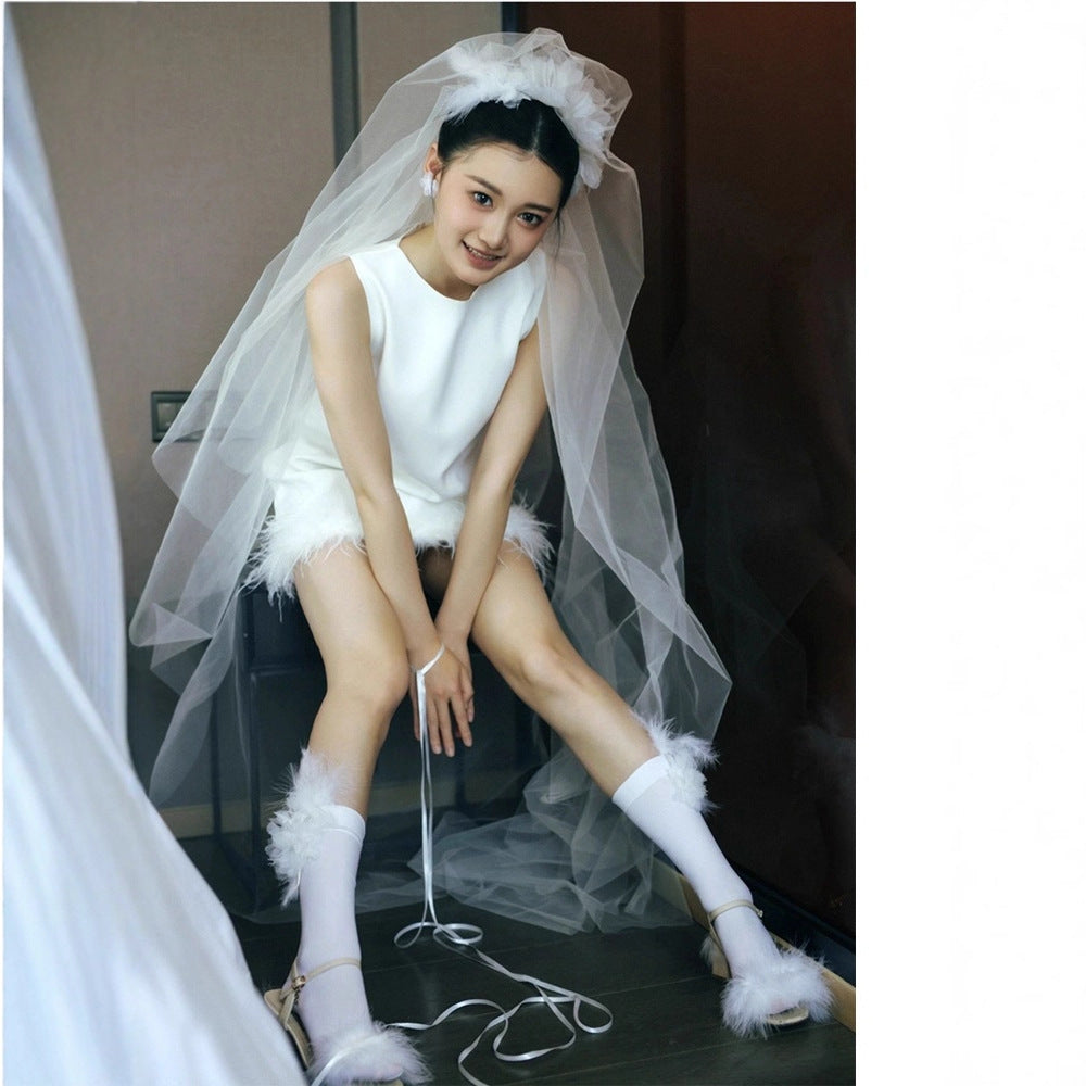 Minimal Feather Shift Mini Dress