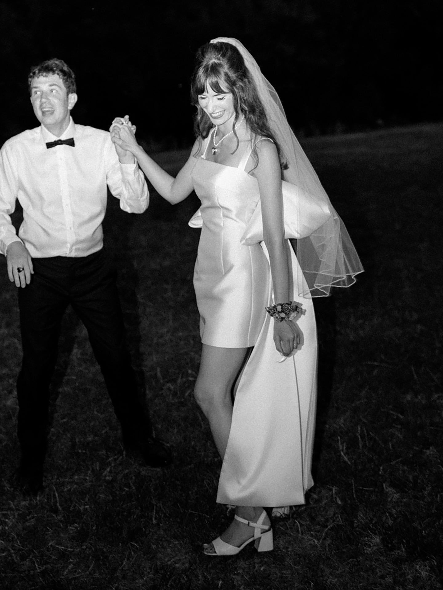 Modern Bride Bow Back Ribbon Mini Dress