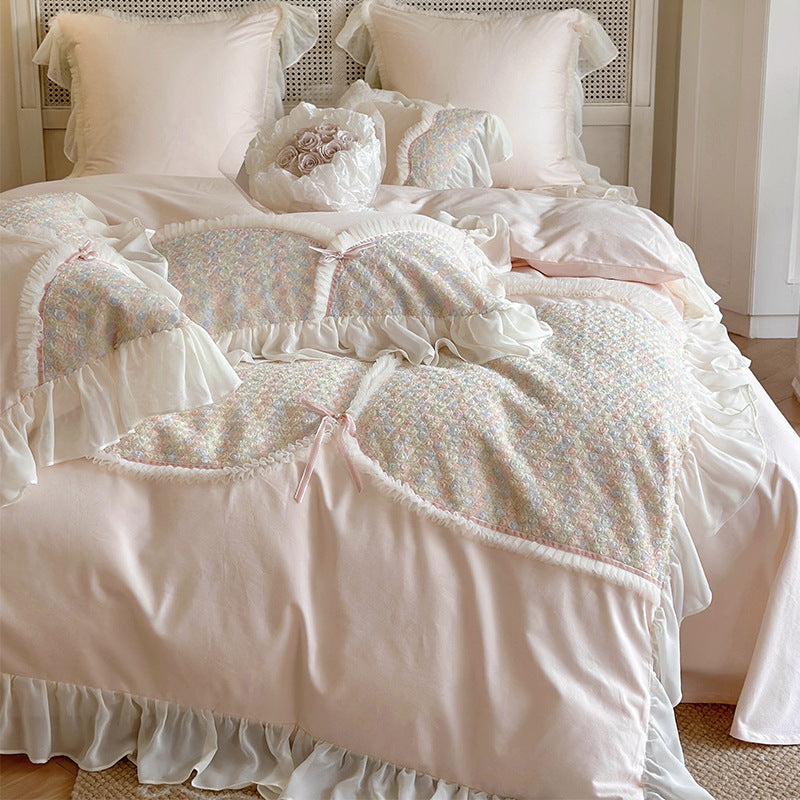 Soft sweet pea frill bedding set ( Fall / Winter )