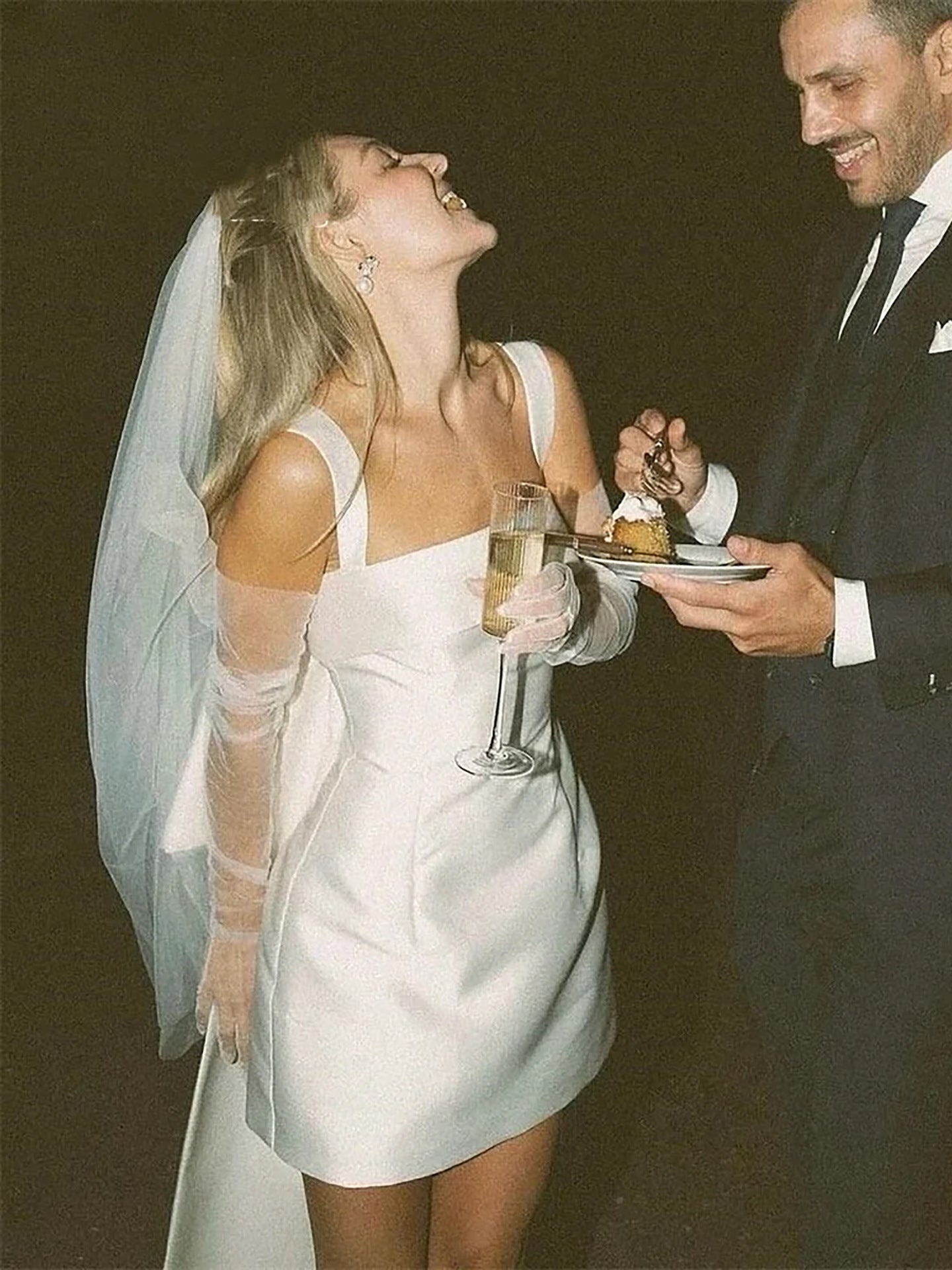 Modern Bride Bow Back Ribbon Mini Dress