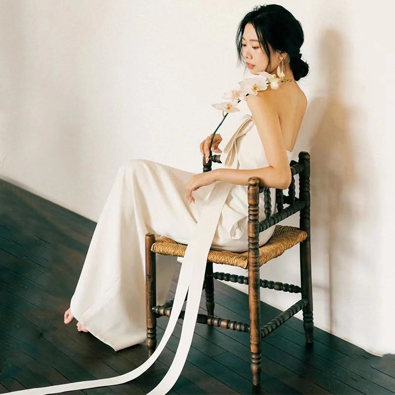 Minimal Bridal Ribbon Tube Dress