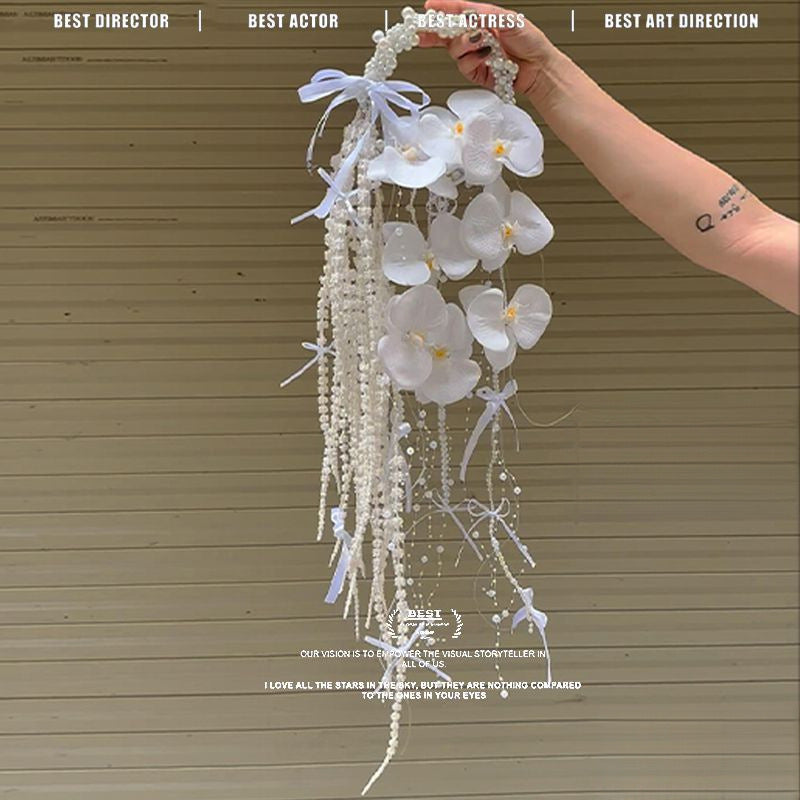 Atmosphere high-end pearl calla lily handmade DIY material package bridal wedding bouquet photo gift