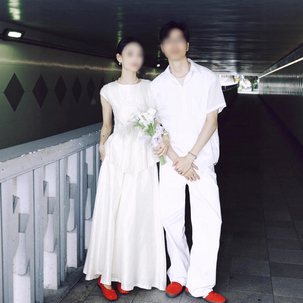 Peplum Cap Sleeve Maxi Dress