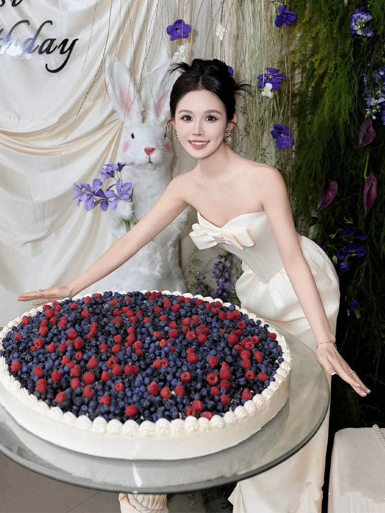 Classic Bow Corset Column Dress