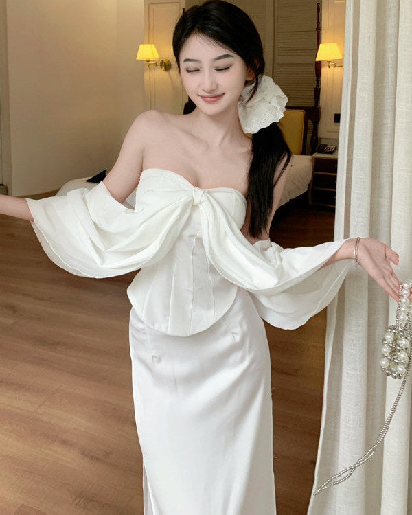 Beloved Bow Off-Shoulder two piece