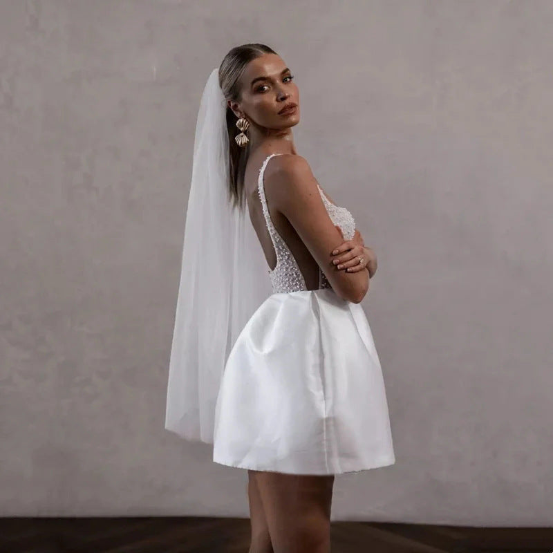 Beaded Sheer Corset Mini Dress