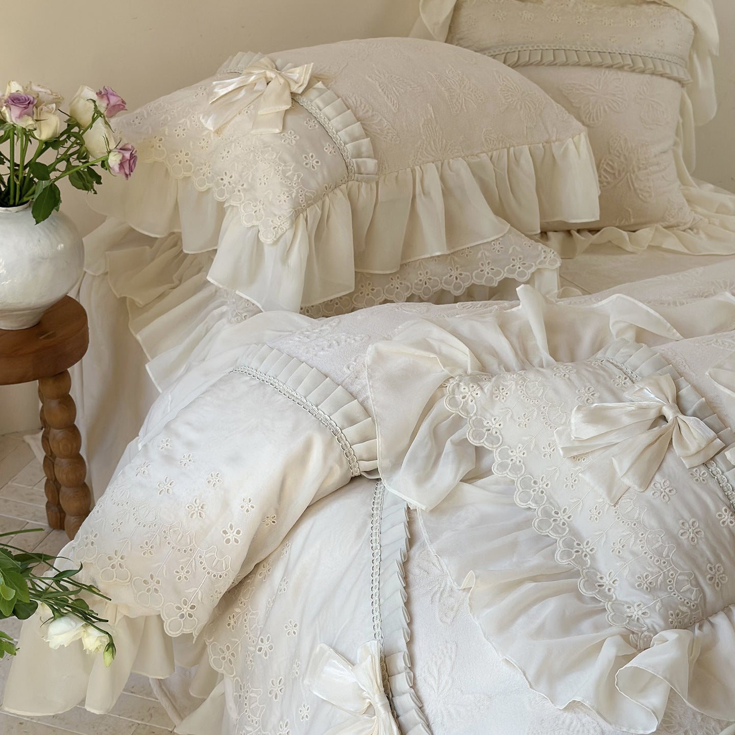 French Romantic Butterfly Lace Bedding